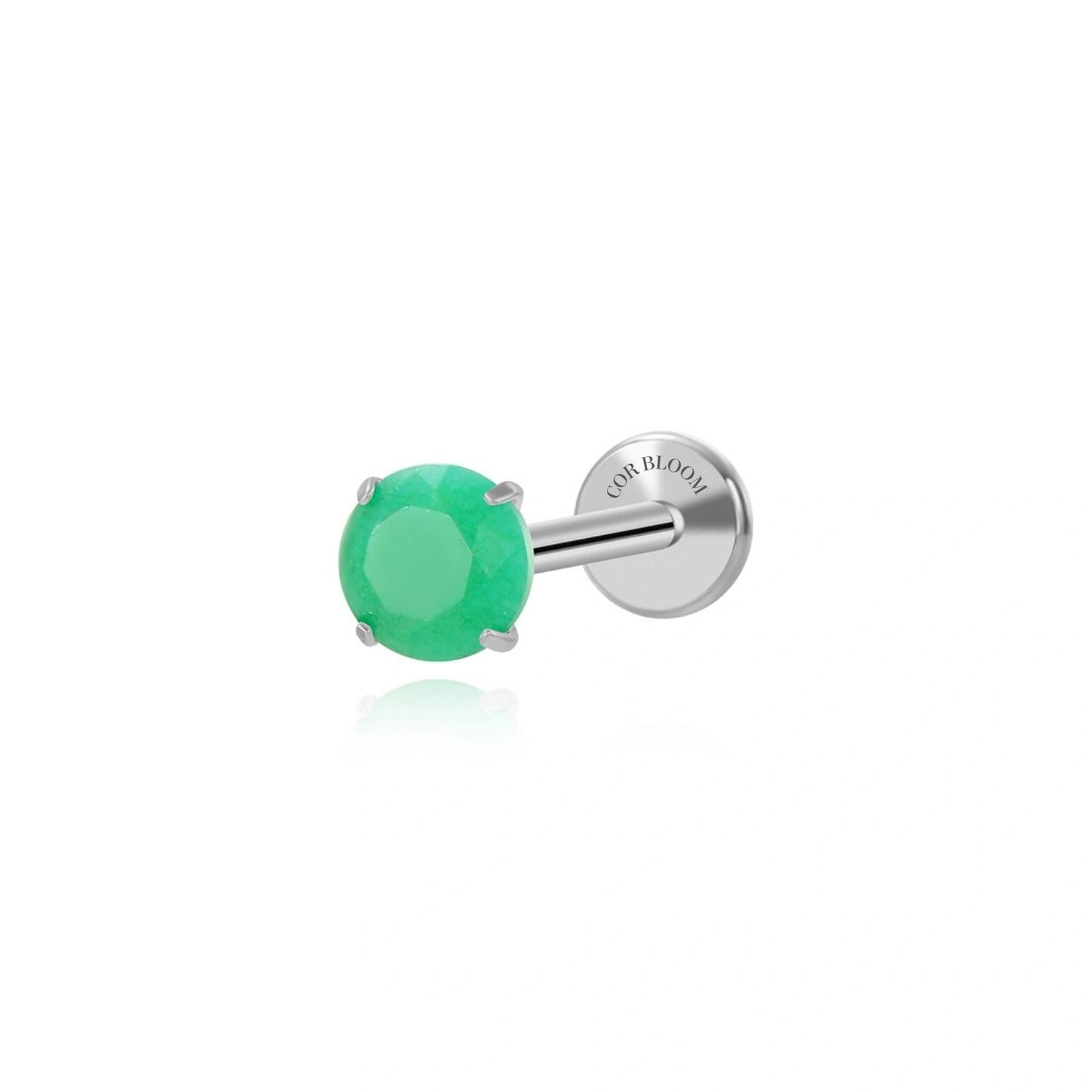 Titanium Green Crystal Flat Back Stud