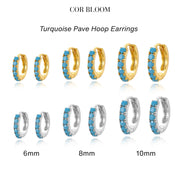 Hamera Pave Turquoise Hoop Earrings