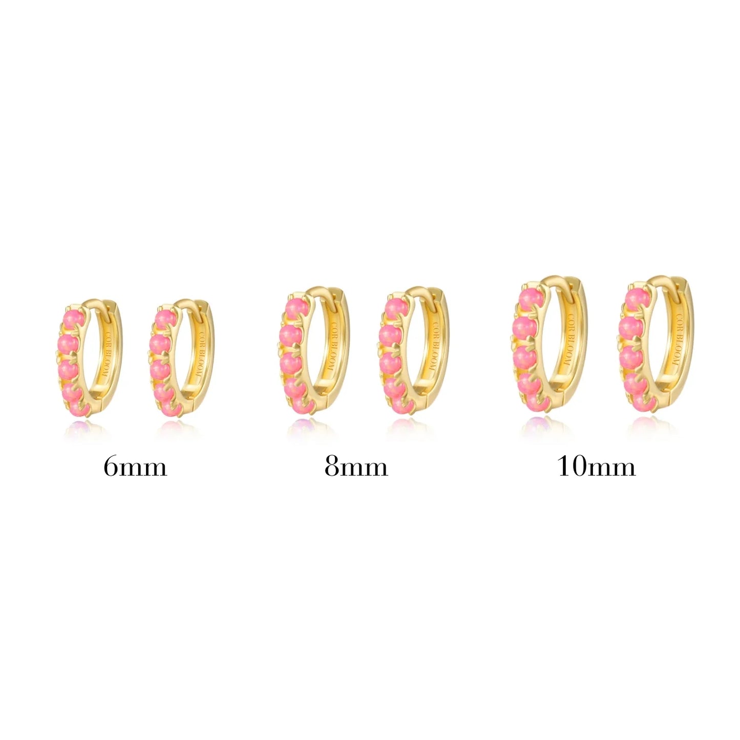 Yianna Pink Opal Hoop Earrings