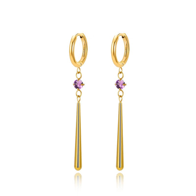 Titanium Zoro Hoop (20G) - Amethyst