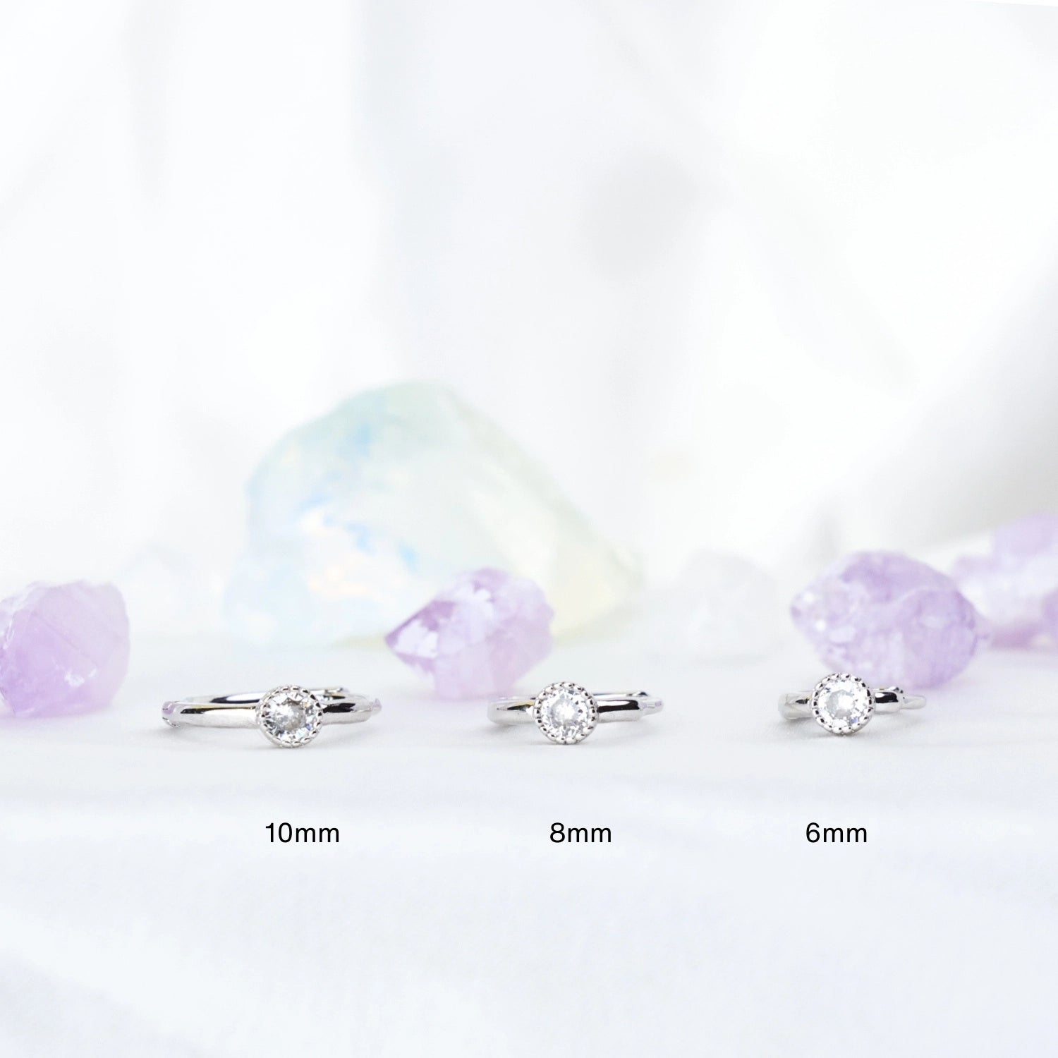 Lyanna Solitaire Hoop Earrings