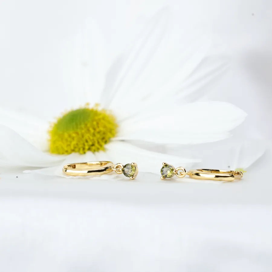Elsa Peridot Mini Bling Hoop Earrings