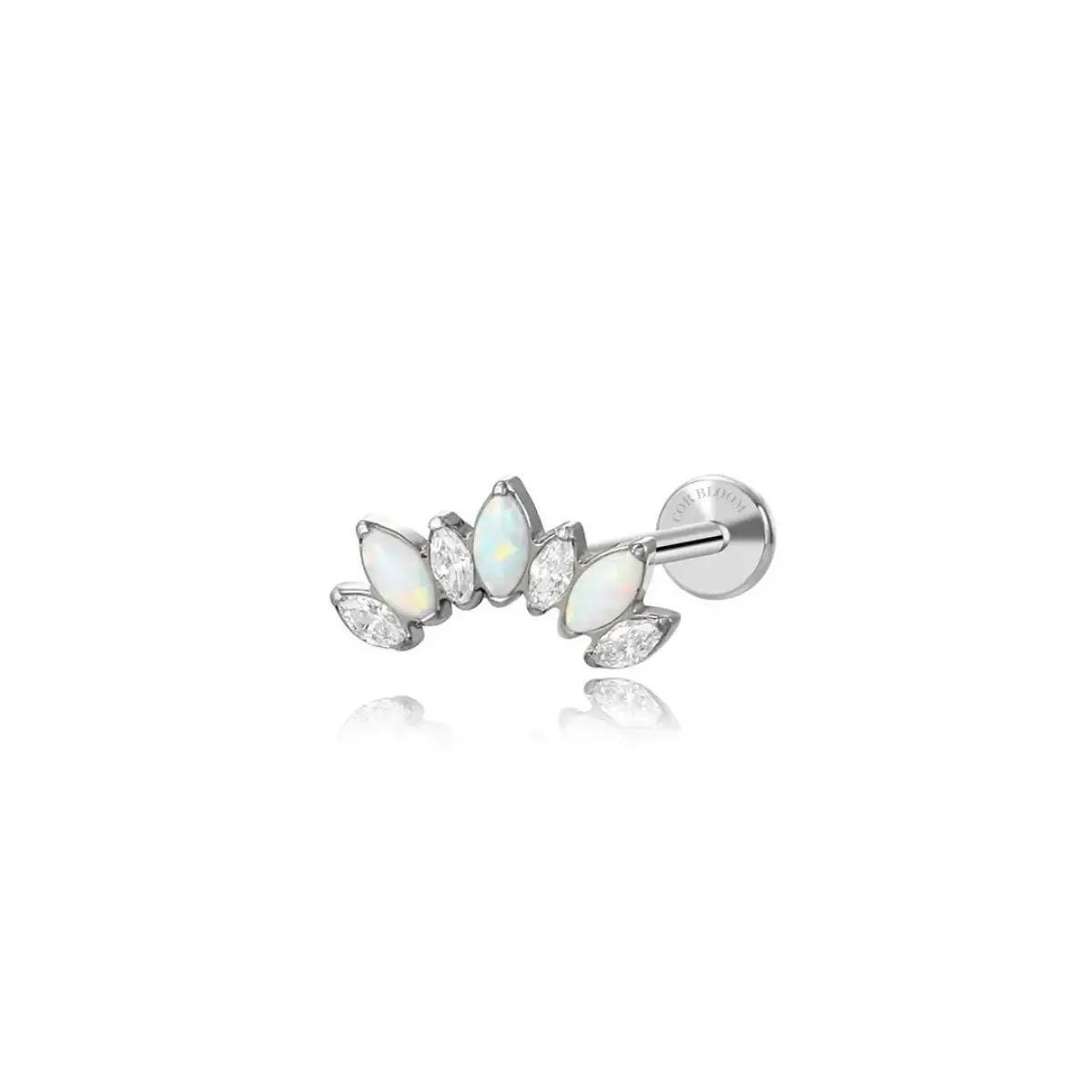 Titanium Ariadne 7-Petal Opal Flat Back Stud