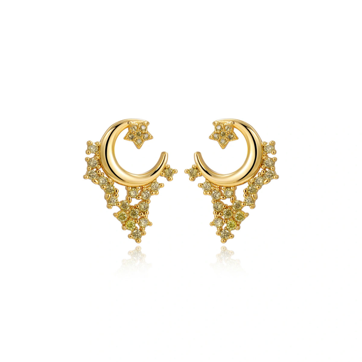 Asteria Peridot Galaxy Stud Earrings