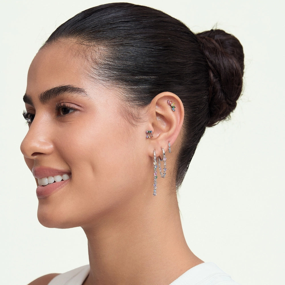 Titanium Nikias Spring Dewdrop Stud - Rainbow