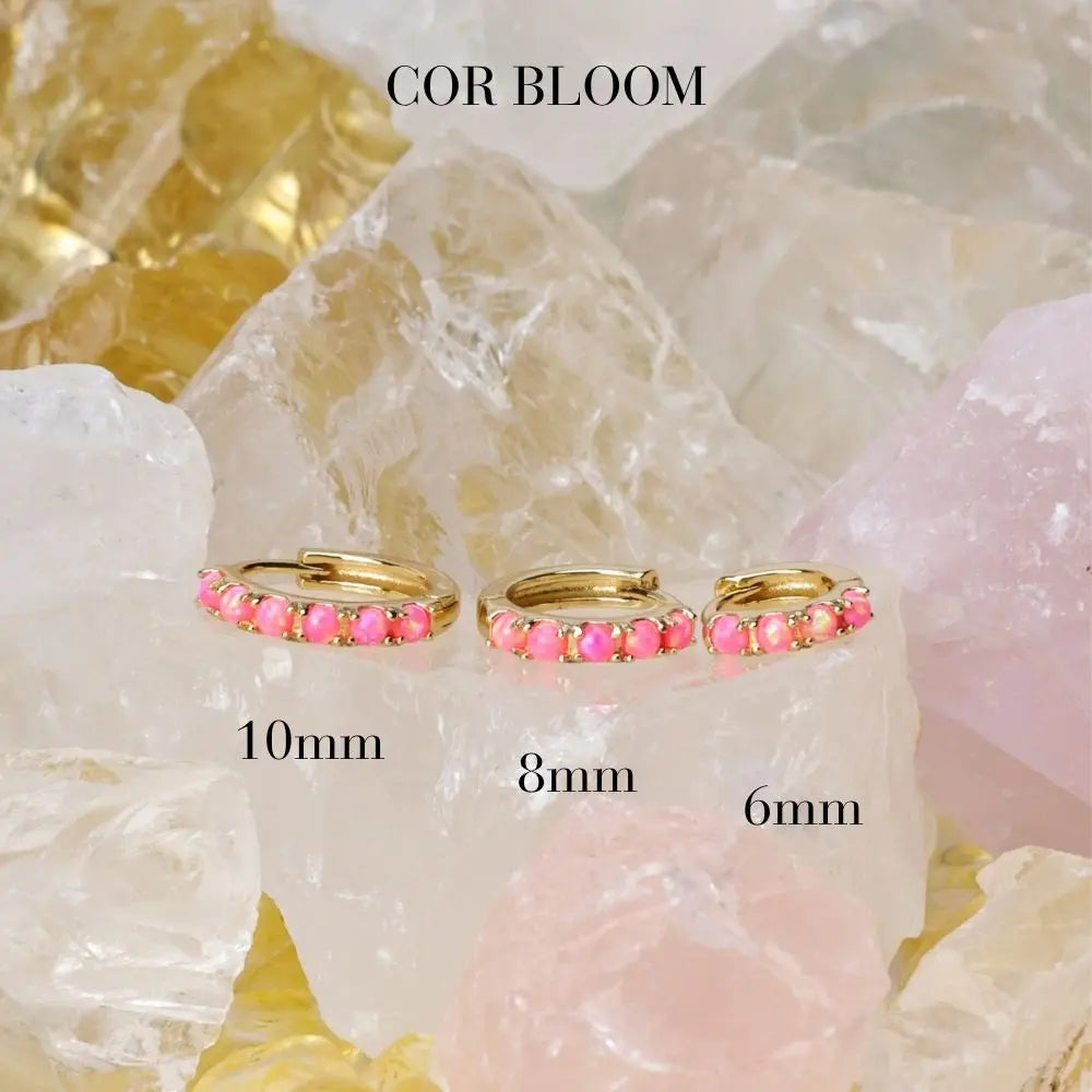 Yianna Pink Opal Hoop Earrings