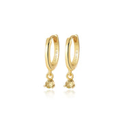 Elsa Yellow Citrine Mini Bling Hoop Earrings