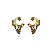 Asteria Black Spinel Eclipse Stud Earrings