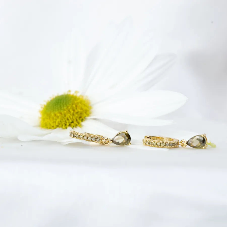 Peridot Perry Waterdrop Hoop Earrings