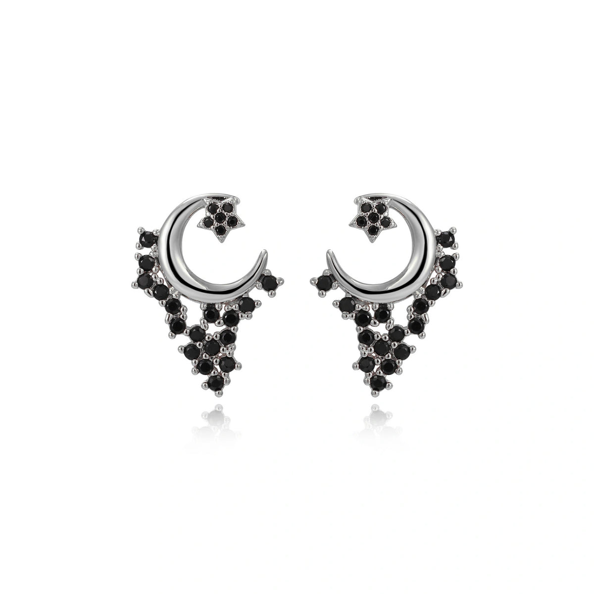 Asteria Black Spinel Eclipse Stud Earrings