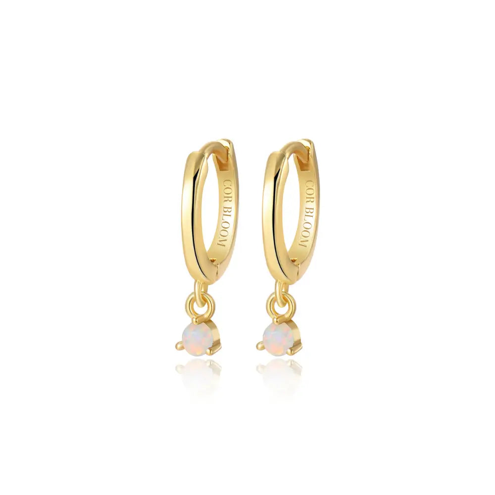 Elsa White Opal Mini Bling Hoop Earrings