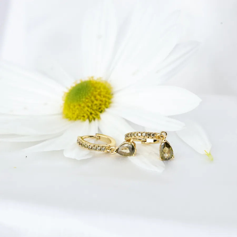 Peridot Perry Waterdrop Hoop Earrings