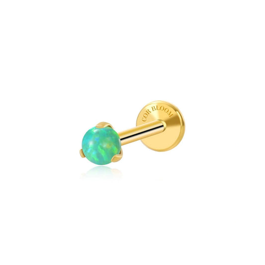 Titanium Green Opal Sphere Piercing Stud