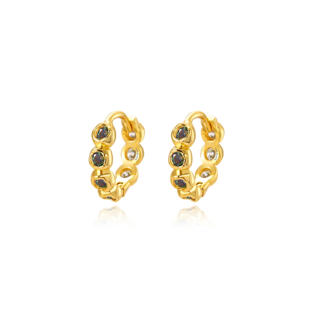 Agora Hoop Earrings - Dark Iridescent Stones
