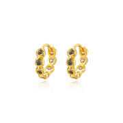 Agora Hoop Earrings - Dark Iridescent Stones