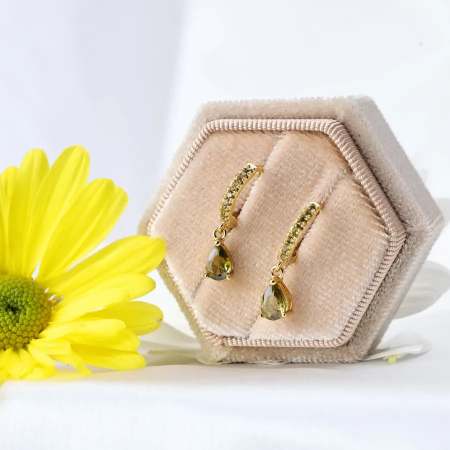 Peridot Perry Waterdrop Hoop Earrings