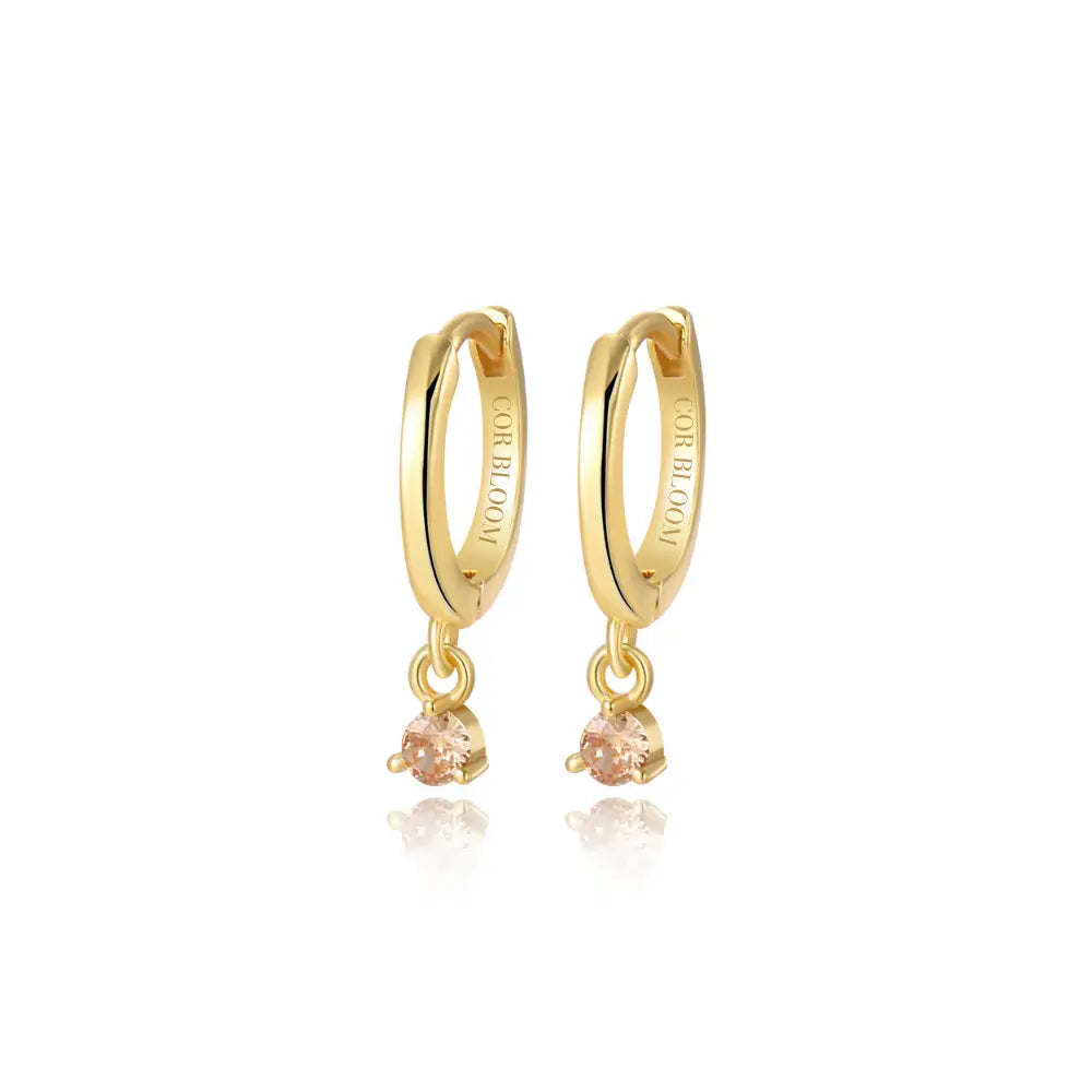 Elsa Champagne Mini Bling Hoop Earrings