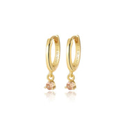 Elsa Champagne Mini Bling Hoop Earrings