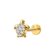 Titanium Diamond Sea Turtle Stud