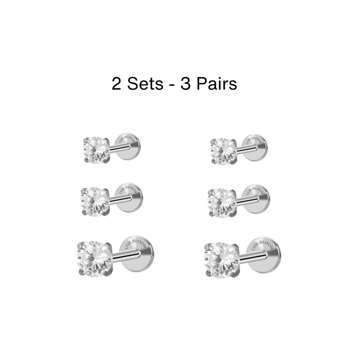 Titanium Criostal White CZ Set