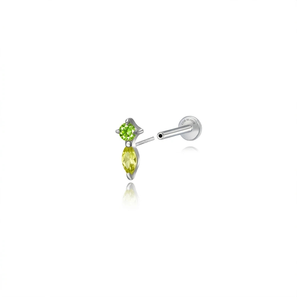 Titanium Eve Mini Marquise Stud - Apple Green & Peridot