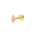 Titanium Elynn Pink Opal Marquise Flat Back Stud
