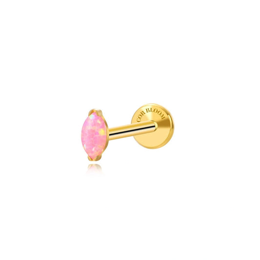 Titanium Pink Opal Marquise Flat Back Stud