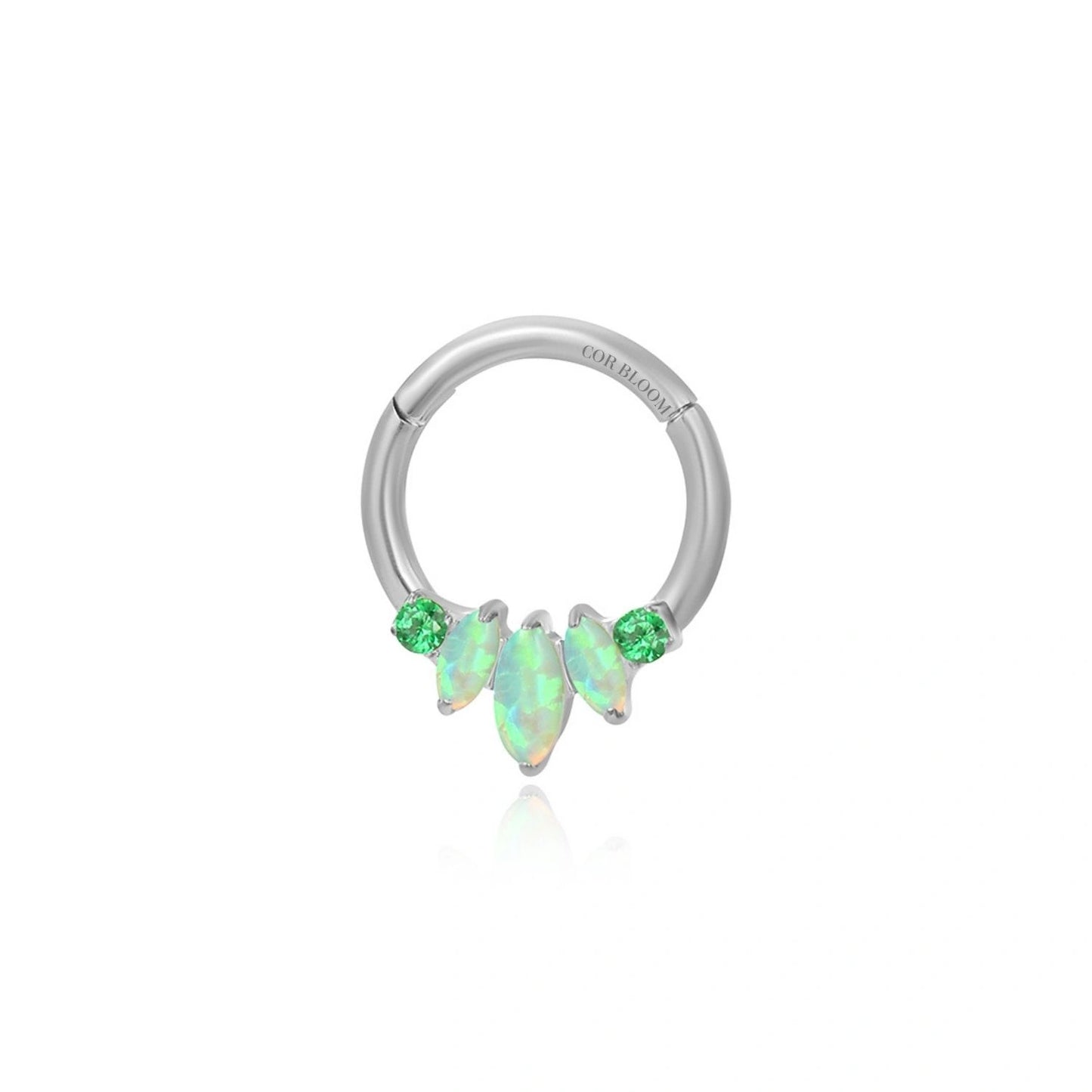 Titanium Green Opal Trio Marquise Clicker