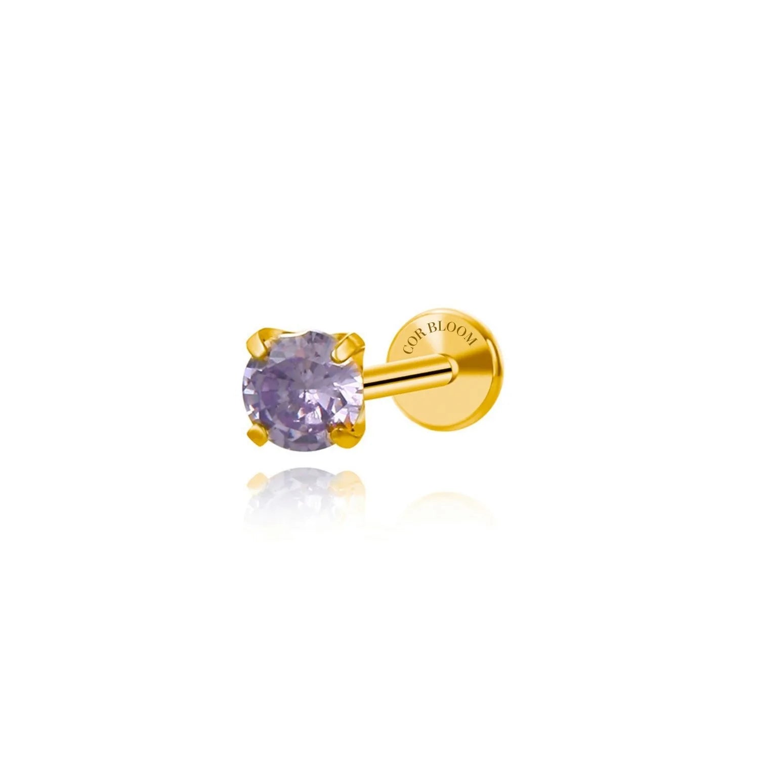 Titanium Multisize Light Amethyst Stud (Push Pin)