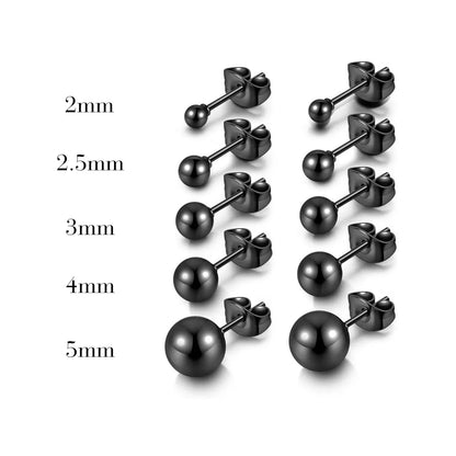 Titanium Minimal Ball Stud Earrings (20G)