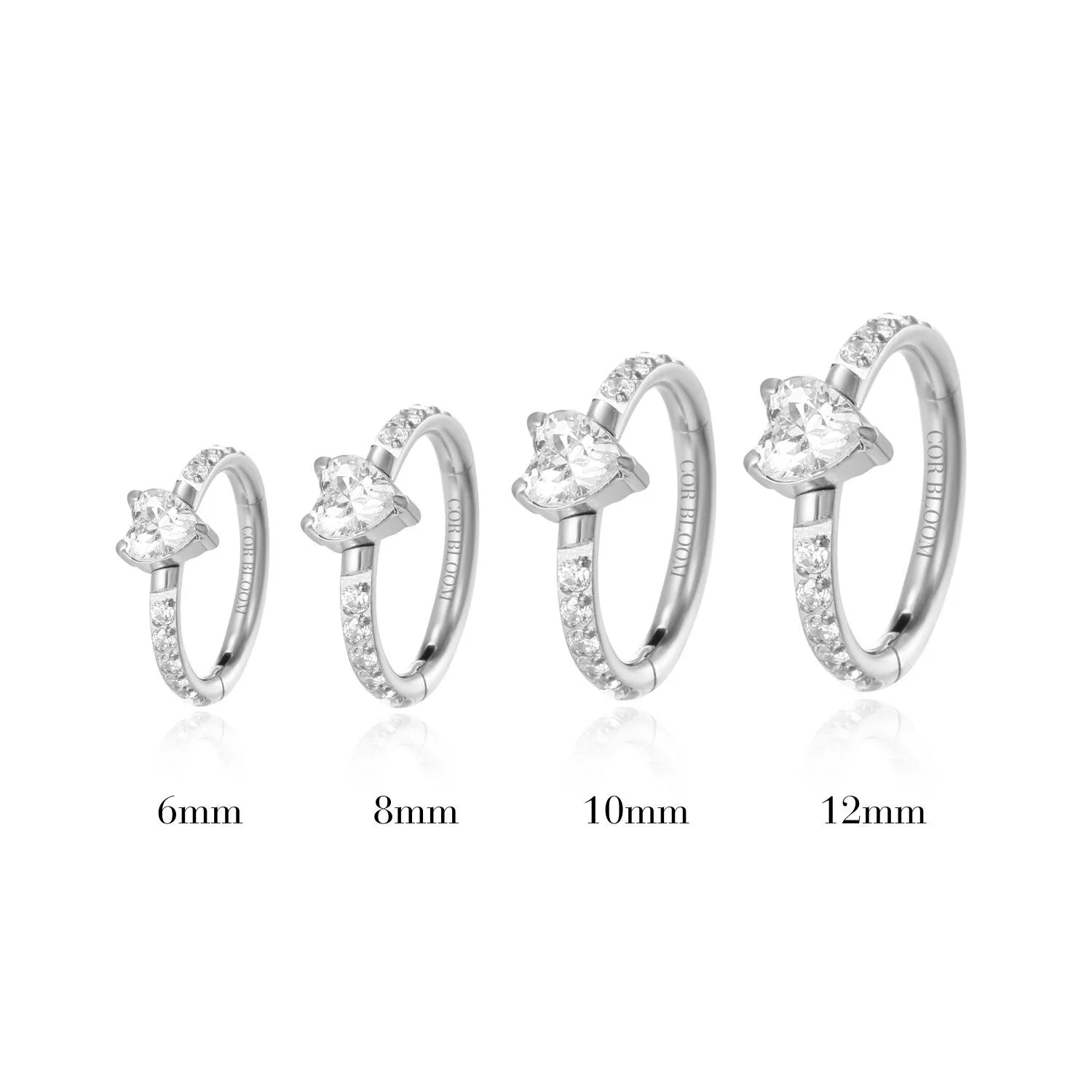 Titanium Xanthia Diamond Heart Clicker | Conch Hoop