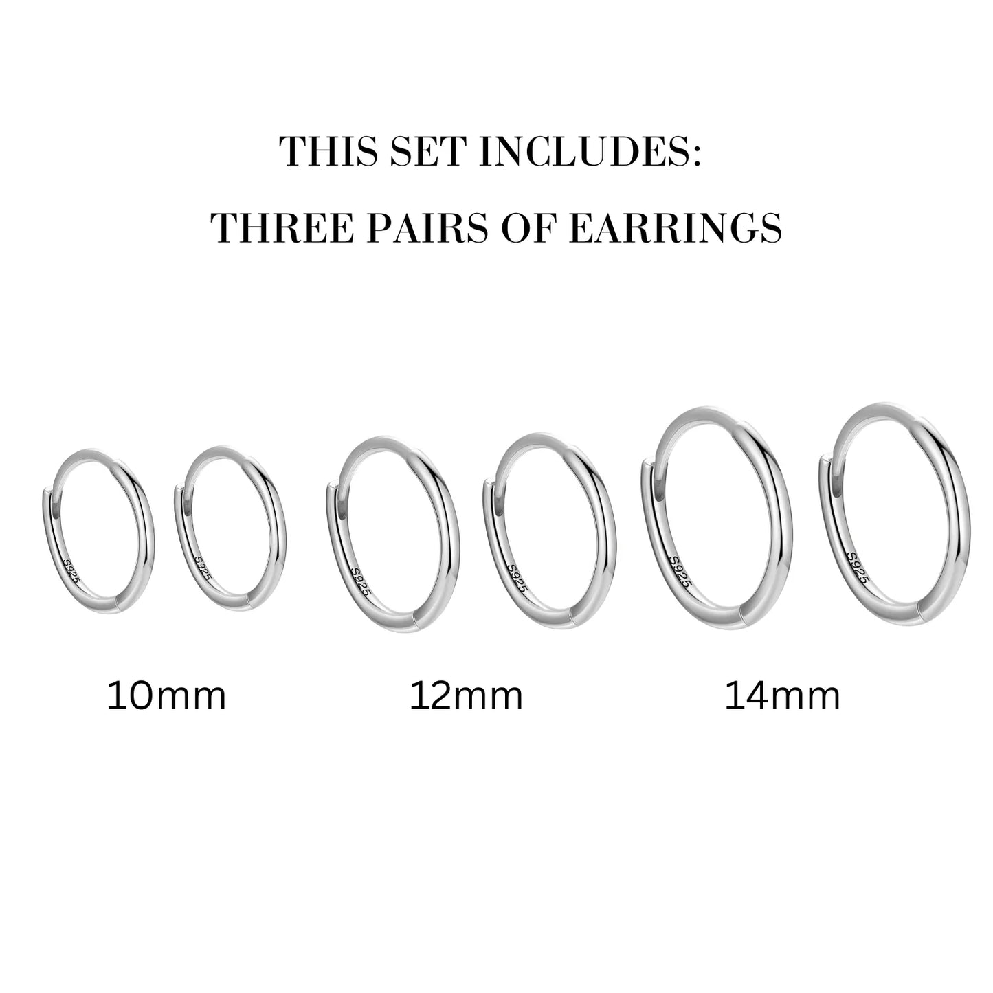 Triple Hoop Earrings Set