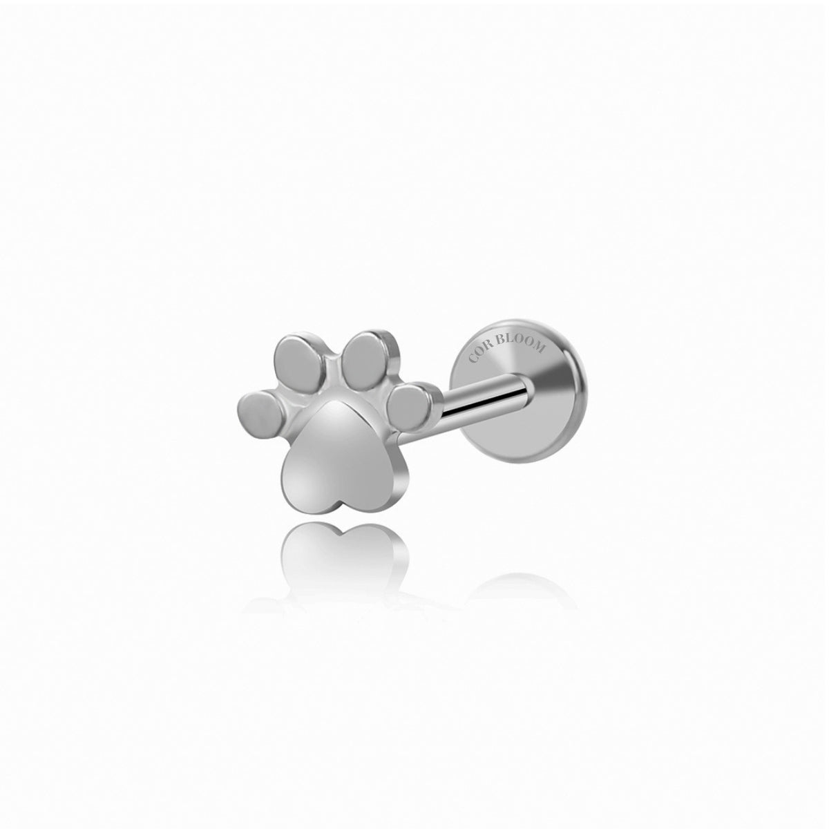 Titanium Heart Shape Little Paw Piercing Stud