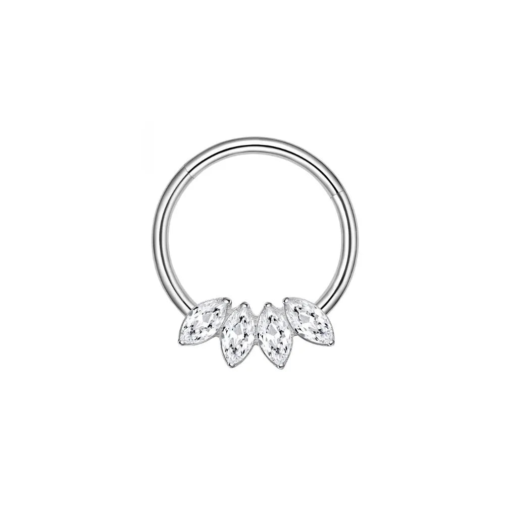 Titanium Raina Marquise 4-Petal Clicker