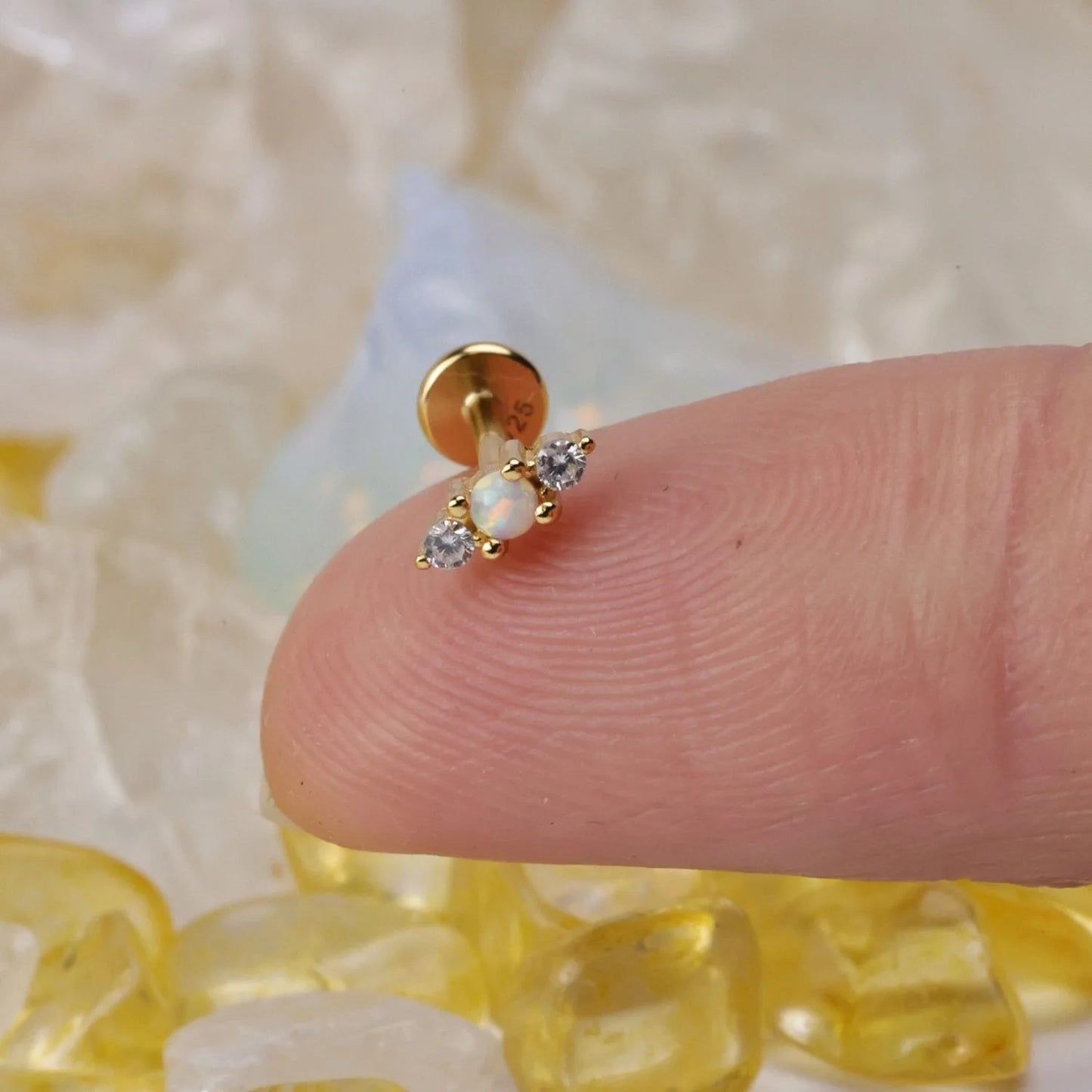 Hera Opal Labret Piercing Stud