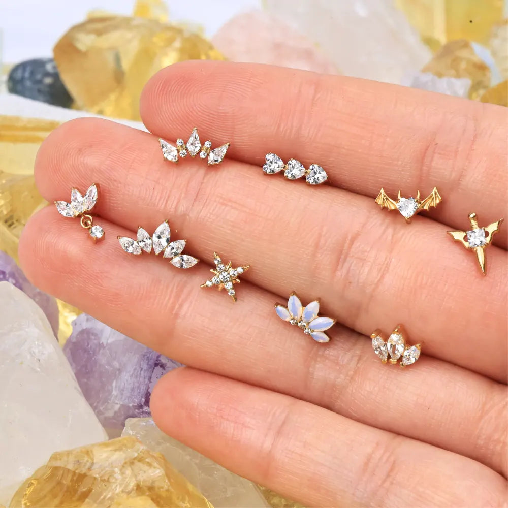 Titanium Legacy Northern Star Flat Back Stud