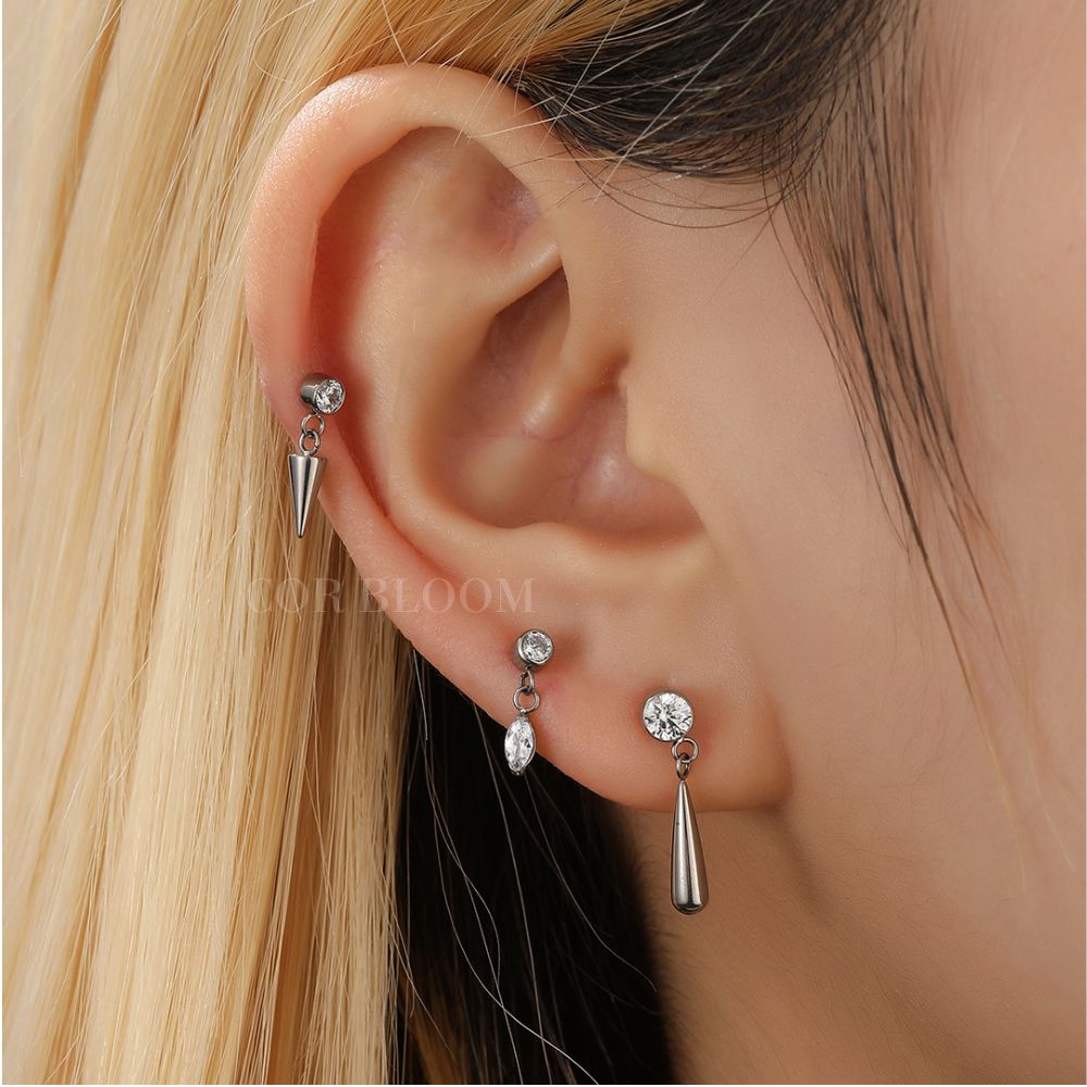 Titanium Zoro Dangling Piercing Earring