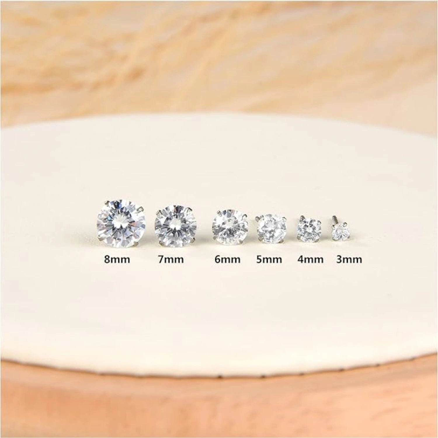 Essential Titanium Multisized CZ Stud Earrings