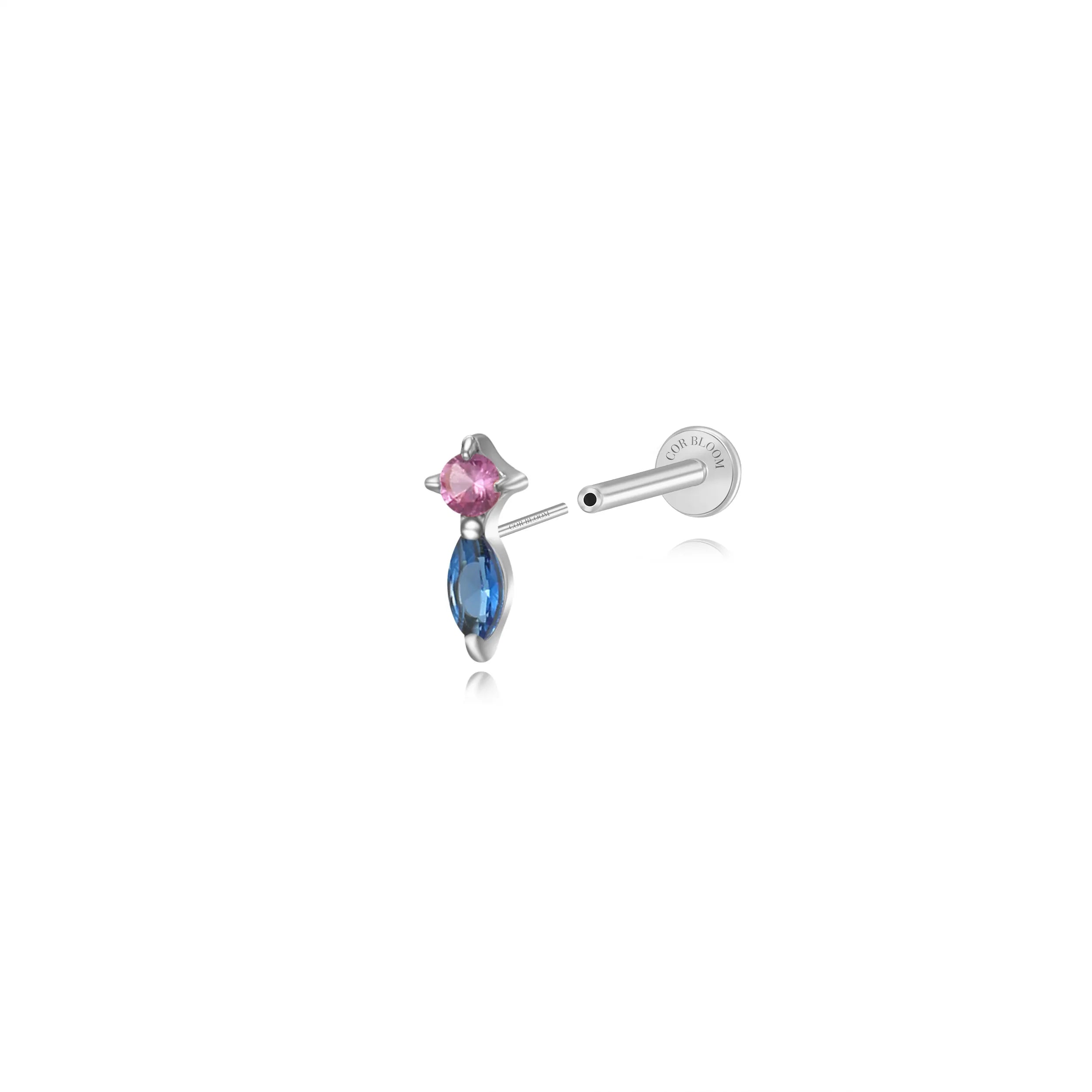 Titanium Eve Mini Marquise Stud - A Spark of Fire & A Touch of Ocean
