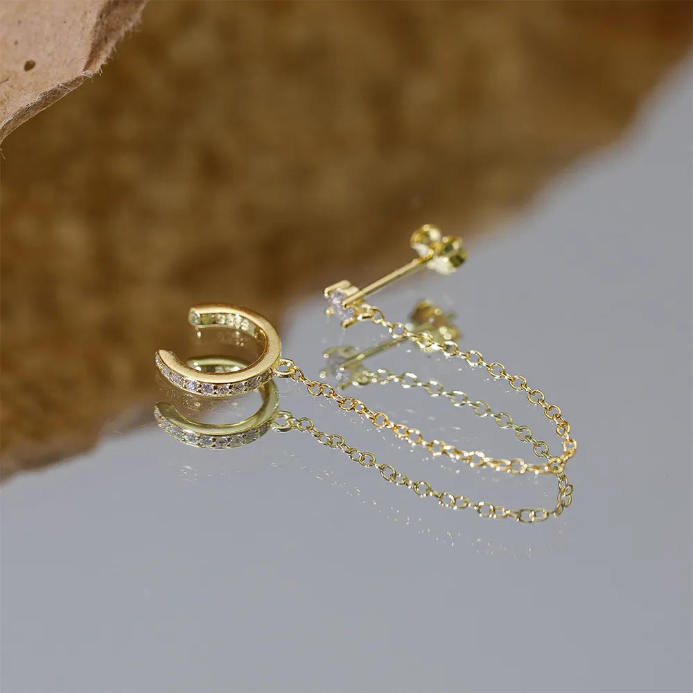 Molly White Gemstone Connected Earring & Ear Cuff