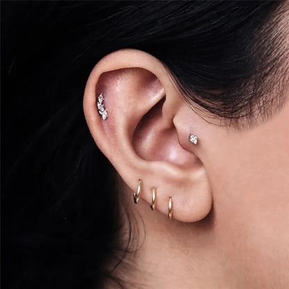 Serpentine Leaf Flat Back Piercing (16G)