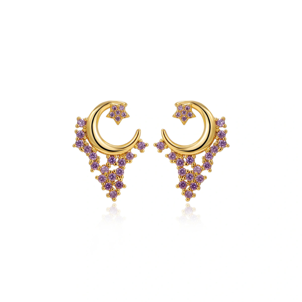 Asteria Lavender Galaxy Stud Earrings