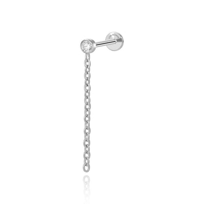 Titanium Minimal Long Chain Syn Flat Back Stud