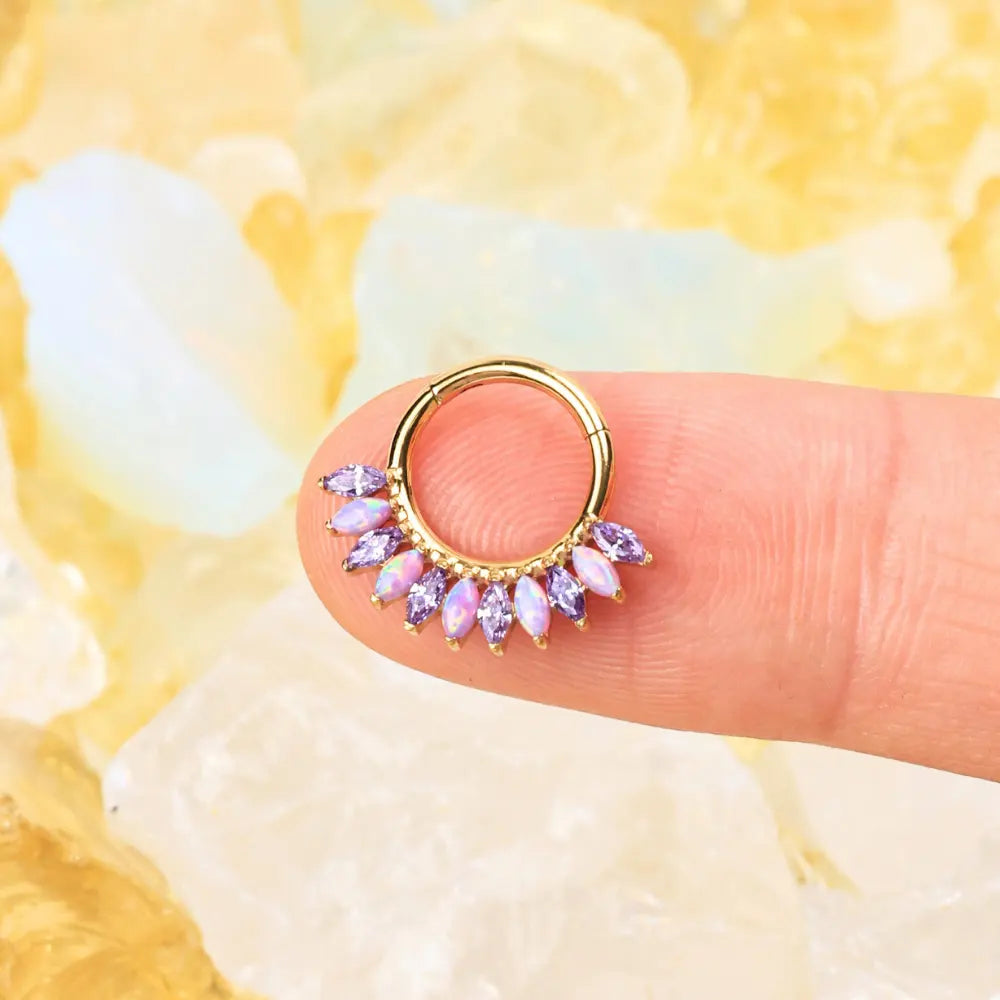 Titanium Eternity Clicker - Amethyst & Violet Frame Opal