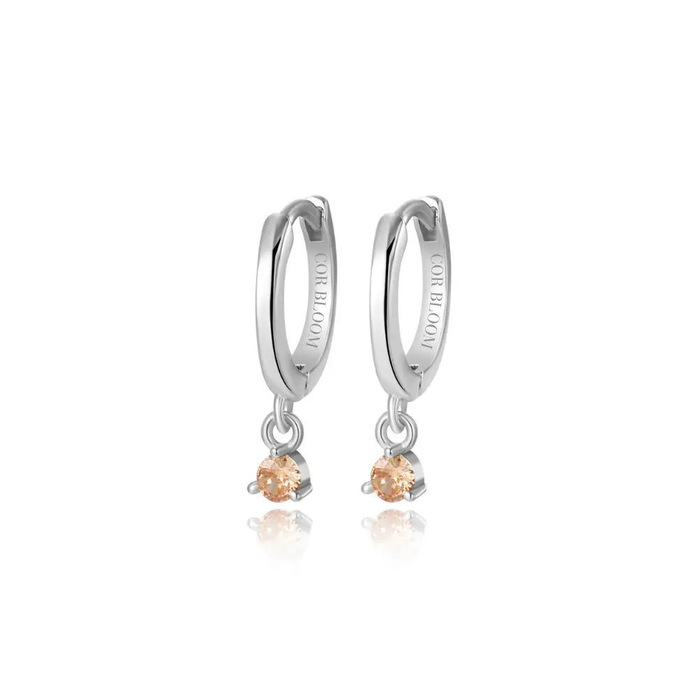 Elsa Champagne Mini Bling Hoop Earrings