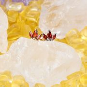 Myla Red Garnet Three-Petal Flat Back Stud