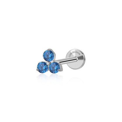 Titanium Mini Blue Sapphire Triangle Flat Back Stud