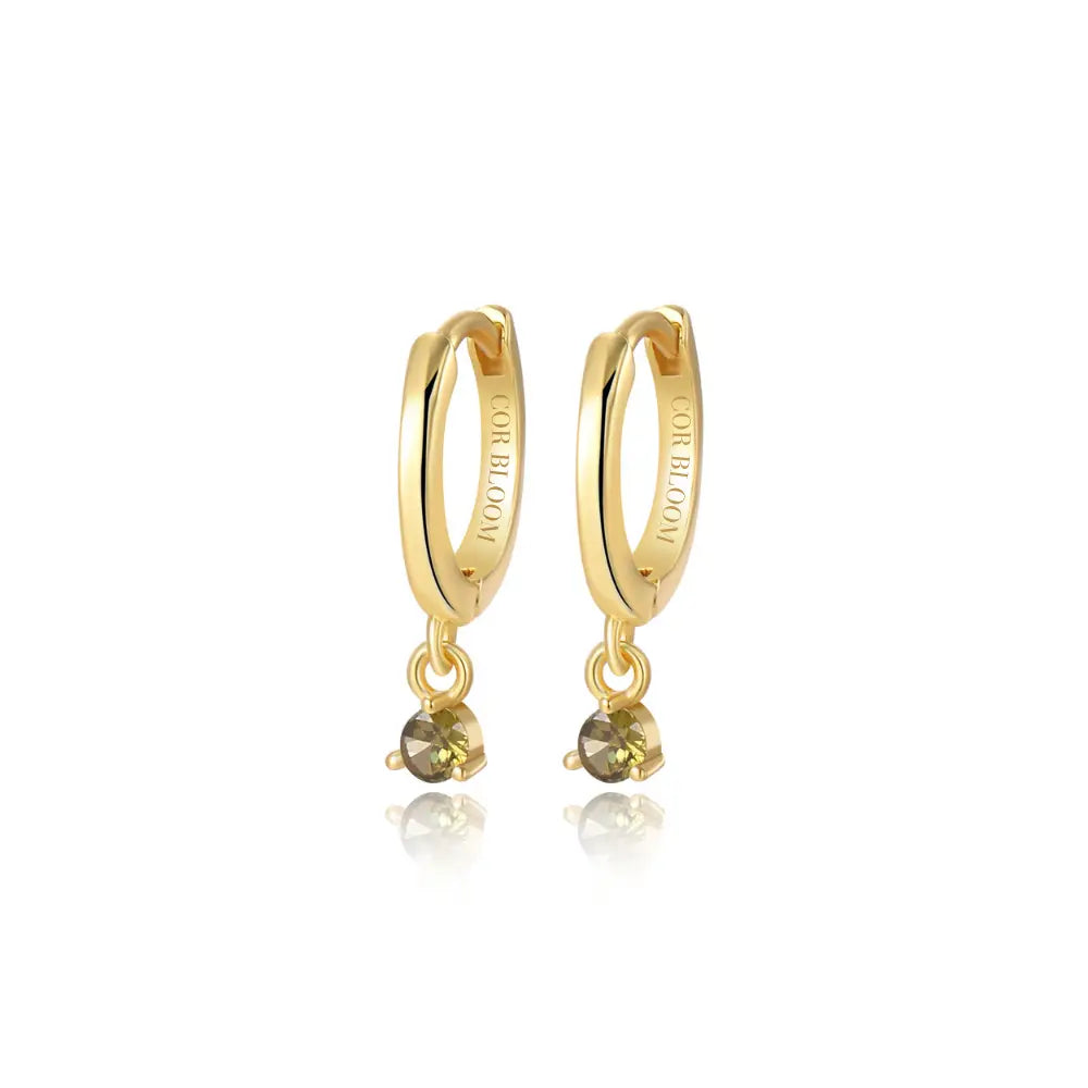 Elsa Peridot Mini Bling Hoop Earrings