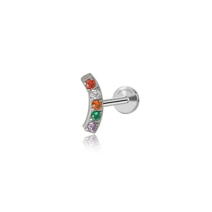 Titanium Mini Rainbow Curve Piercing Stud