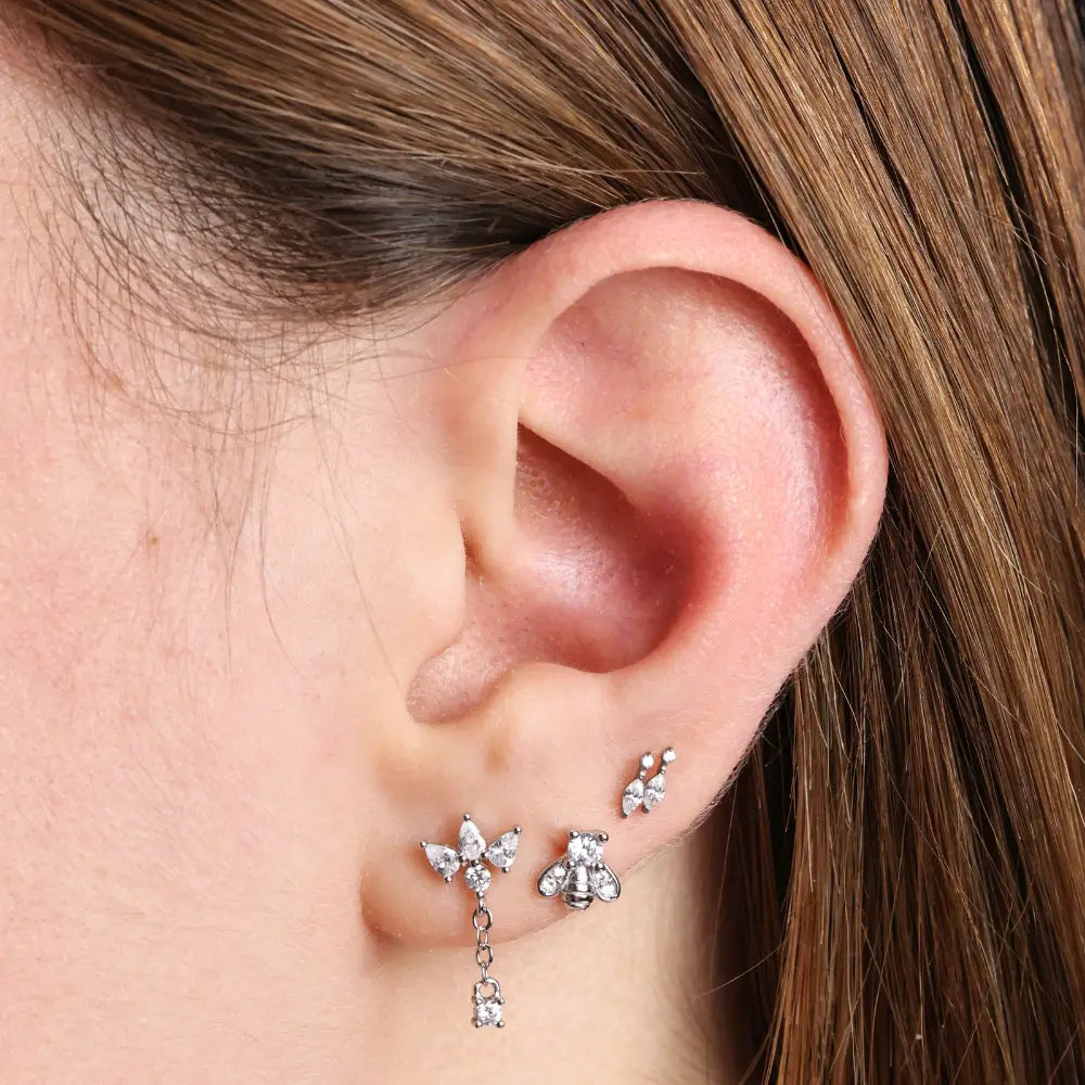 Spring Garden Bee Flat Back Stud – Crystal Bee